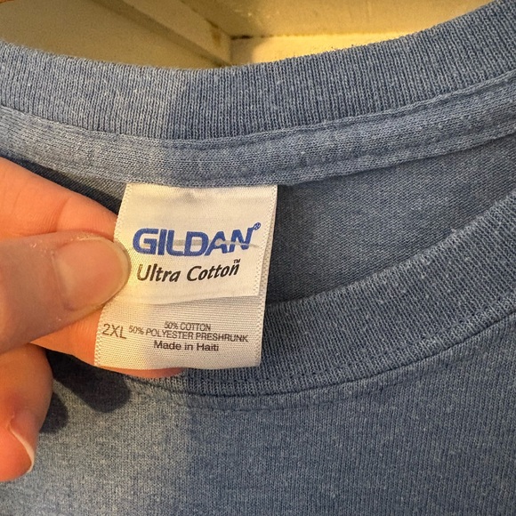 Gildan Ultra Cotton Blue T-Shirt - Picture 3 of 4
